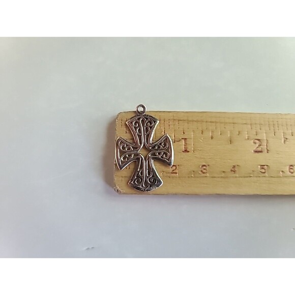 925 Sterling Silver Filigree Cross Pendant Vintage, READ - Picture 9 of 10